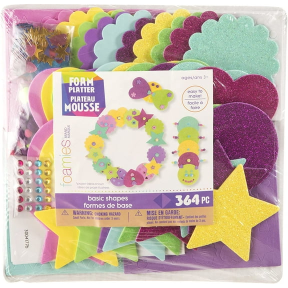 Darice , 364 pieces Foam Party Platter: Magical Basic Shapes,  Multicolor