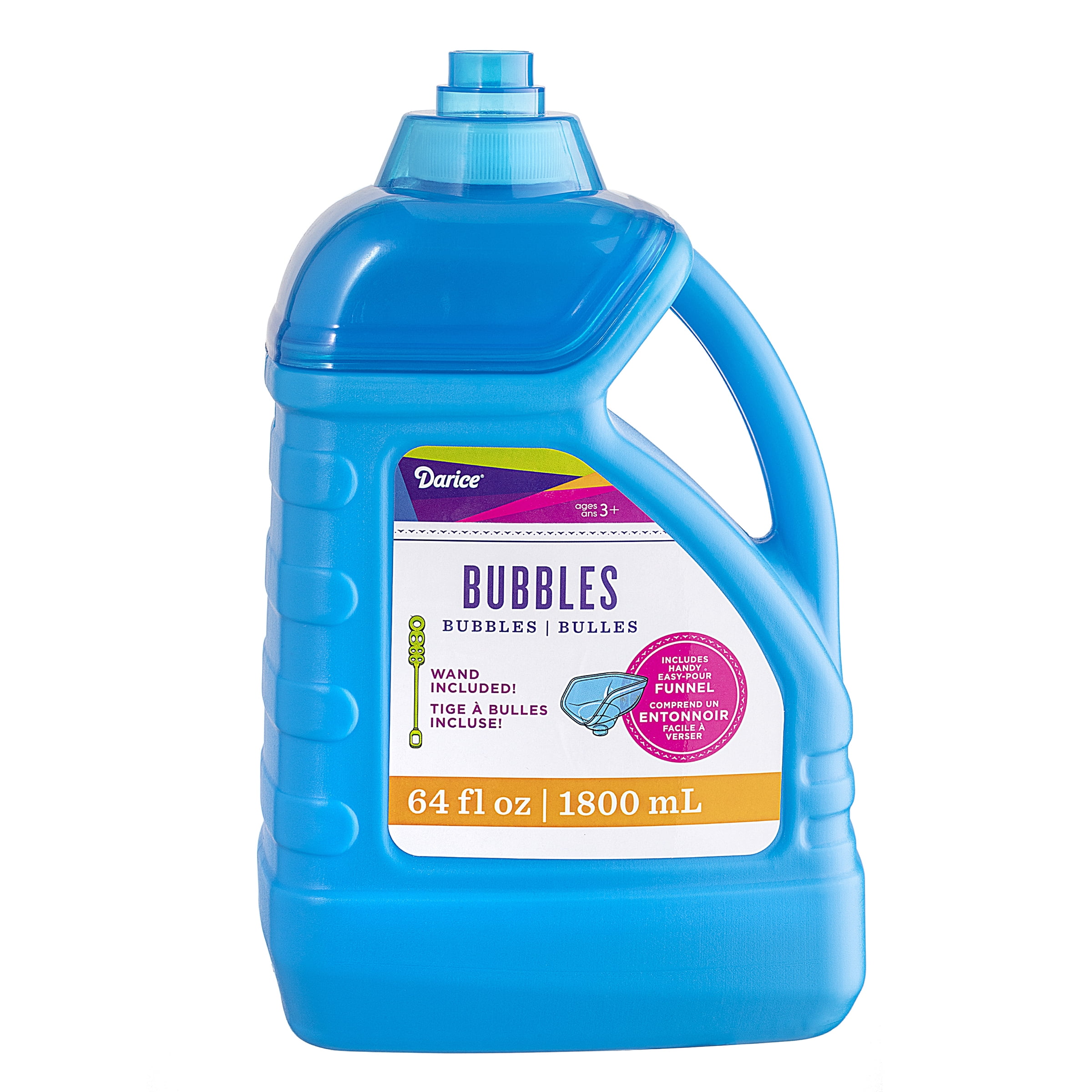 Darice Bubble Solution with Wand and Funnel Pour Handle, 64 Oz.