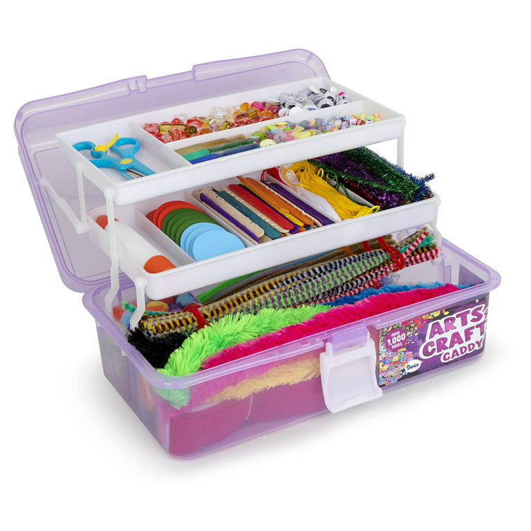 Darice Arts and Crafts Kit - 1000+ Piece Kids Craft Supplies & Materials, Art Supplies Box Caddy for Girls & Boys Age 4 5 6 7 8 9