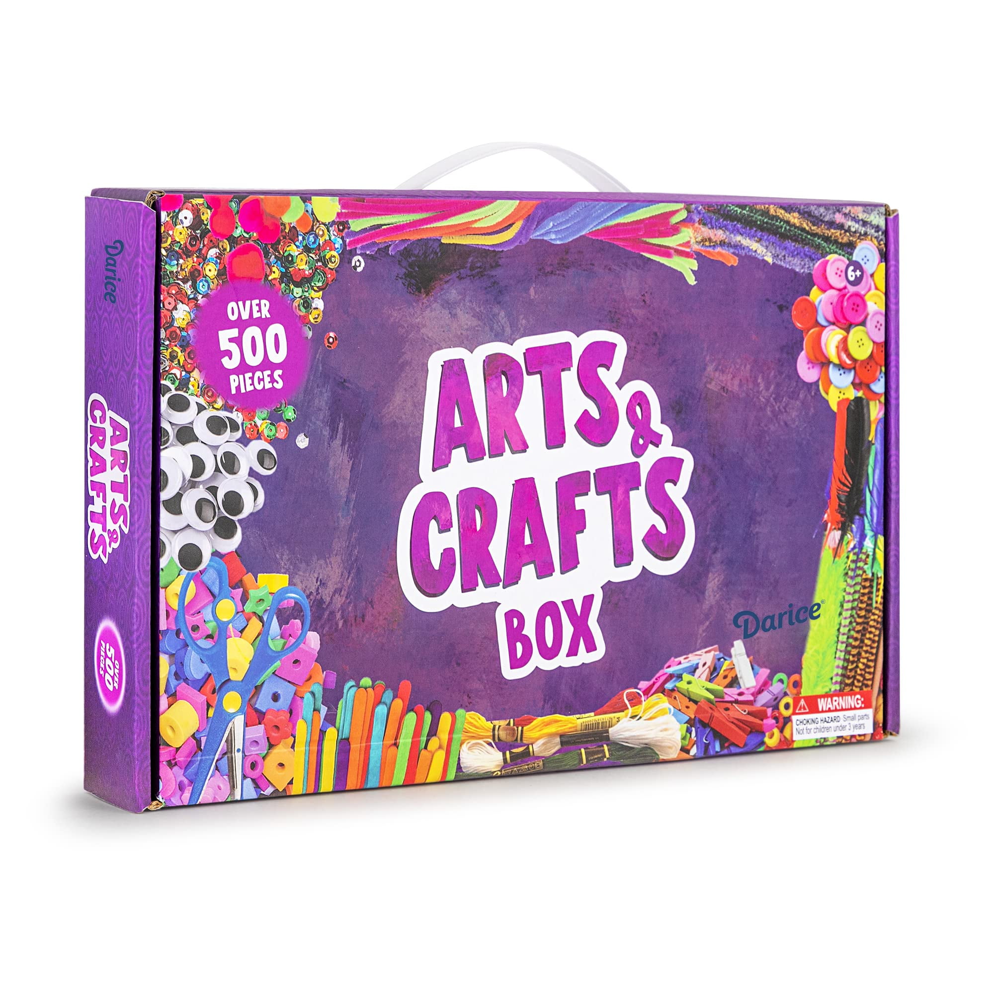 Arts And Crafts Supplies Kit For Kids- 1500+ Piece Box Of Crafting Supplies  For Girls & Boys Age 4 5 6 7 8 9 10 11 & 12- Art & Craft Kit To Complete