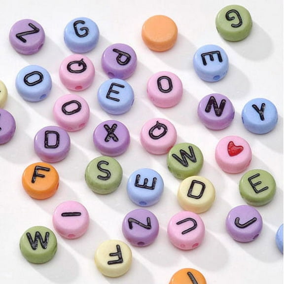 Darice Assorted Round Alphabet Beads, 7 mm, 250 Pieces