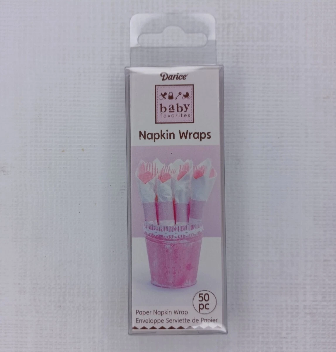 Darice Baby Favorites Pink Napkin Wraps Baby Girl Shower Gender Reveal