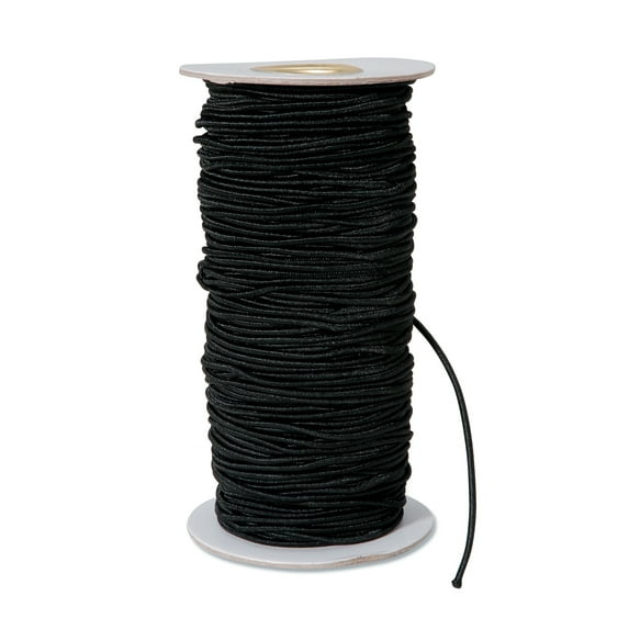 Darice Black Elastic Cord, 2mm Thick, 72 Yard Roll