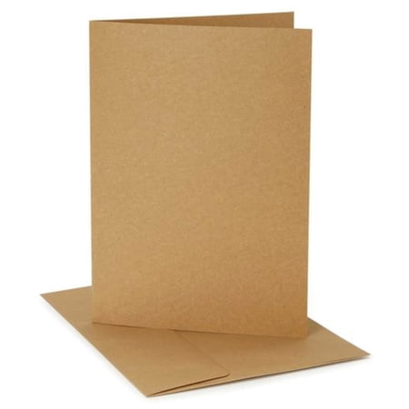 Darice Blank Kraft Cards with Envelopes, A2 Size, 12 Sets
