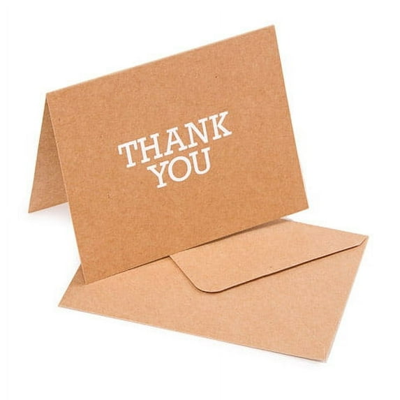 Darice Blank Kraft Thank You Cards & Envelopes: A2, 10 Sets