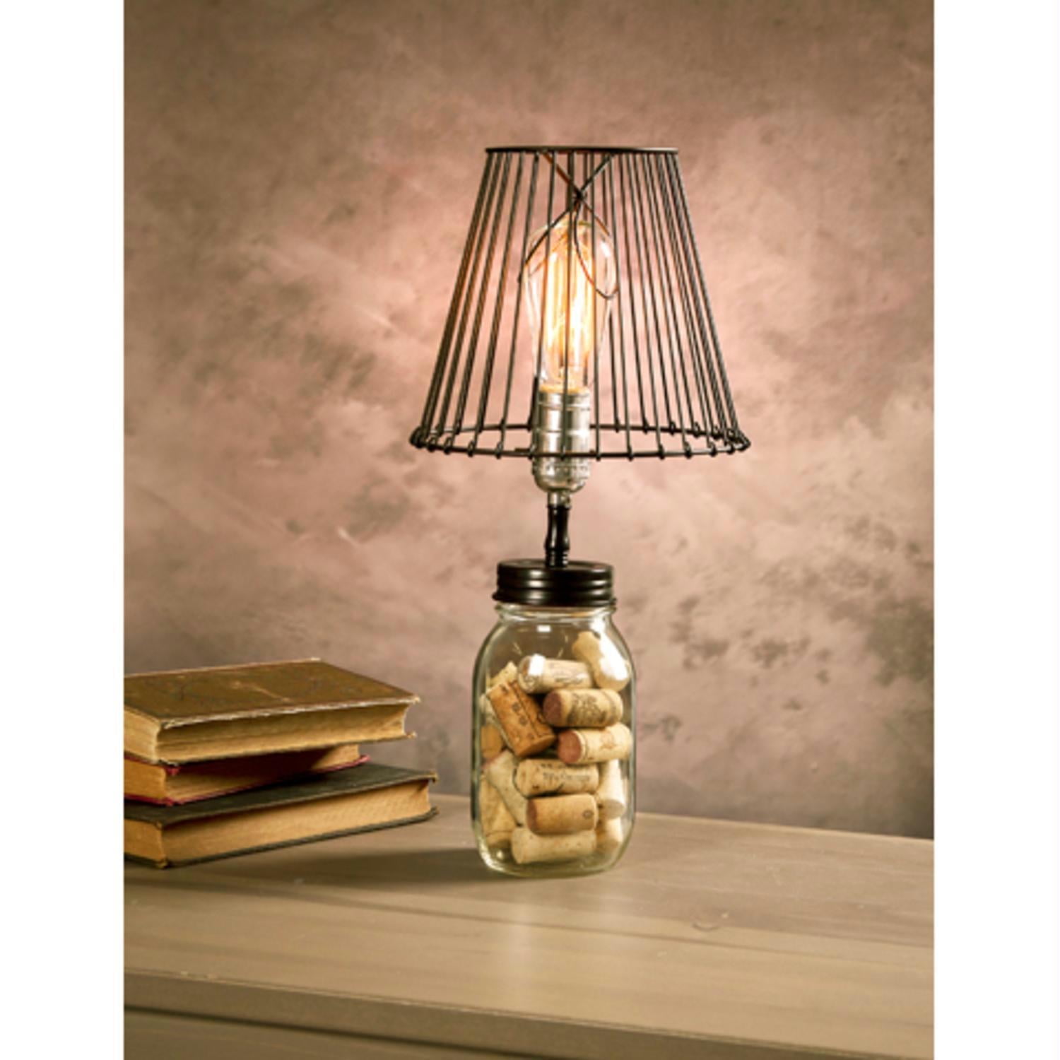 Black and Silver Industrial Canning Jar Lamp Adapter