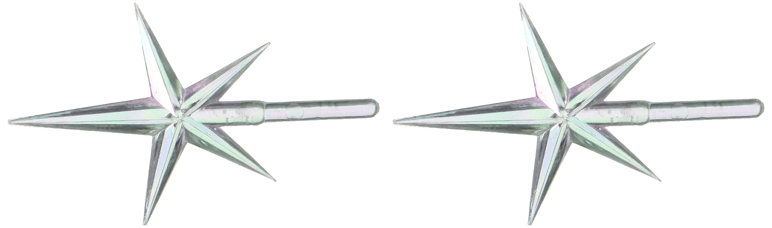 Darice Ceramic Christmas Tree Stars 2.75"X1.875" 2/Pkg, Iridescent