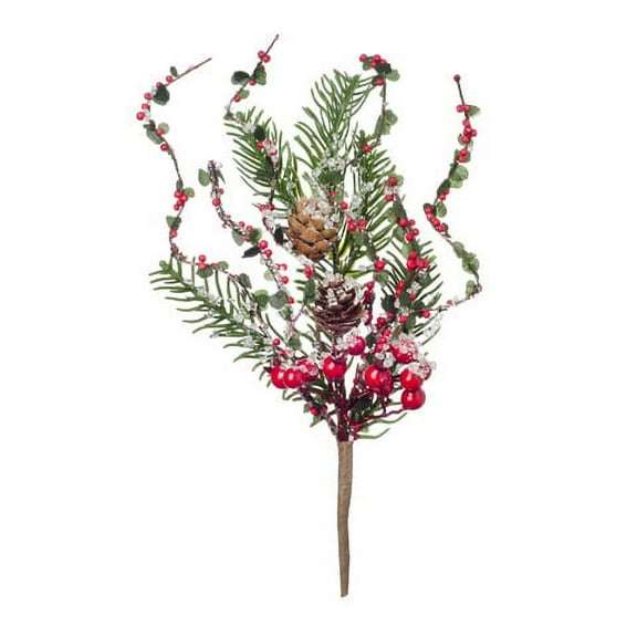 Darice Christmas Berry Pinecone Pick 7.9 X 12 Inches