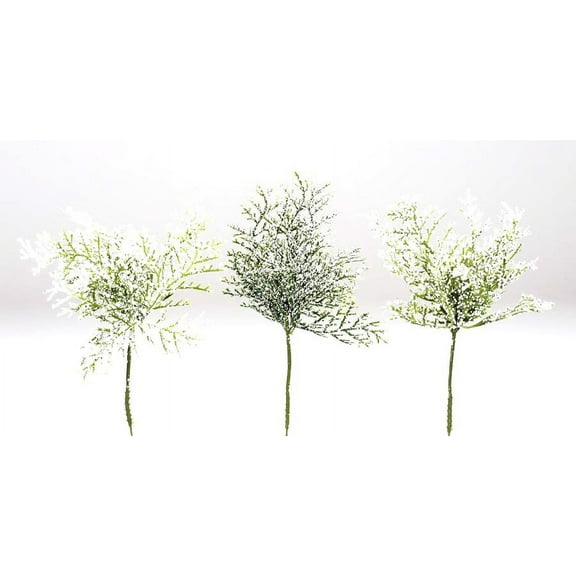Darice Christmas FloralFlocked Arborvitae PVC Assorted Styles Glittered Silver Gold 8 inches