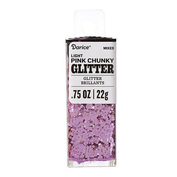 Darice Chunky Glitter: Light pink, 0.75 Oz