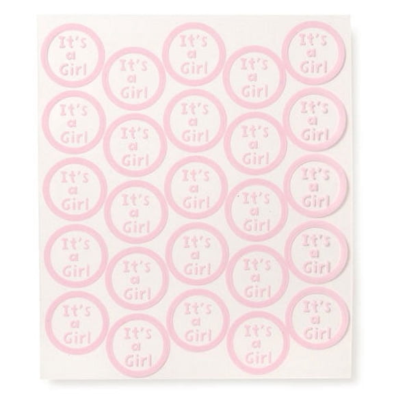 Darice Clear Baby Its A Girl Sticker Seals, 50 Pieces