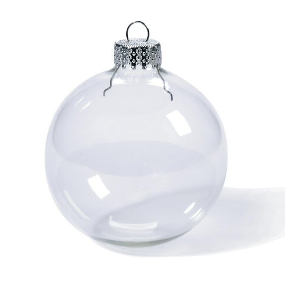 Darice Clear Glass Round Heavy Duty Fillable Ornaments, 80 mm, 4 Pieces