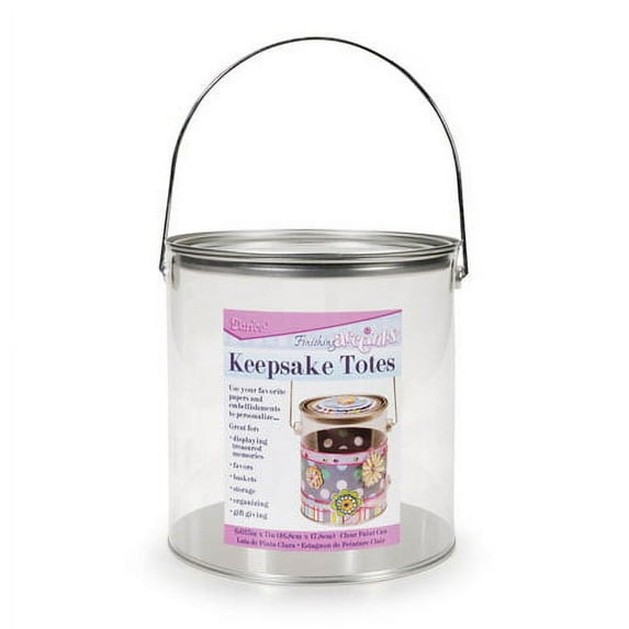 Darice Clear Paint Pail with Lid and Handle, 6.625 x 7 inches