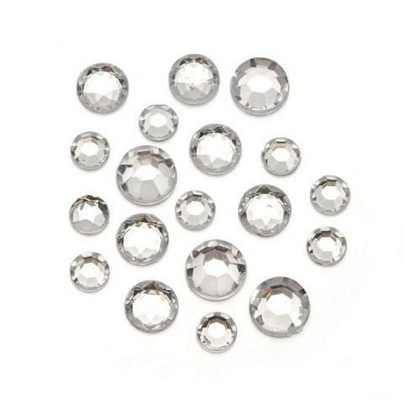 Darice Clear Round Rhinestones, 8mm to 11mm, 1 Pound Bag