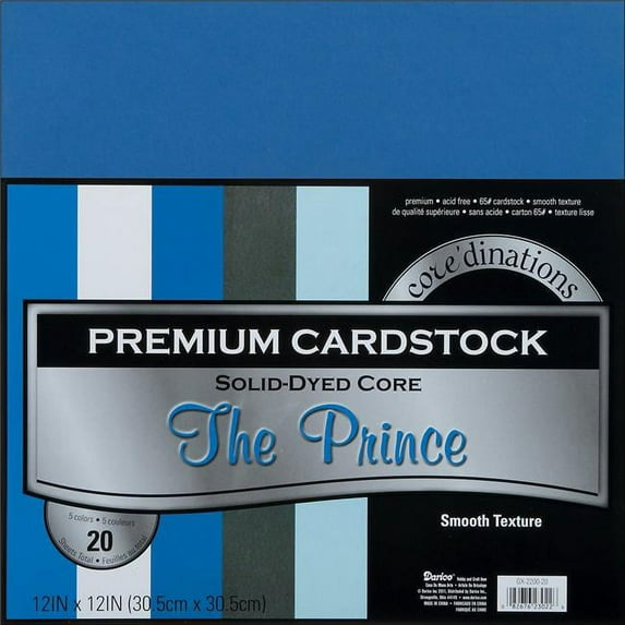 Darice Core'dinations Smooth Cardstock 12 X12 Inches The Prince Assortment