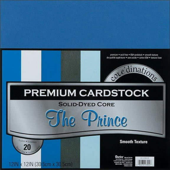Darice Core'dinations Smooth Cardstock 12 X12 Inches The Prince Assortment