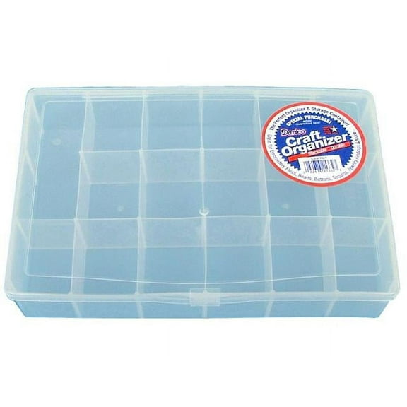 Darice Craft Organizers Clear Plastic 17 Compartment Organizer Box, 1 Each