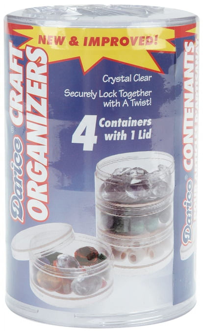 Darice Craft Organizers Clear Stackable Circle Containers, 4 Piece ...