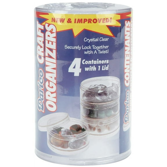 Darice Craft Organizers Clear Stackable Circle Containers, 4 Piece