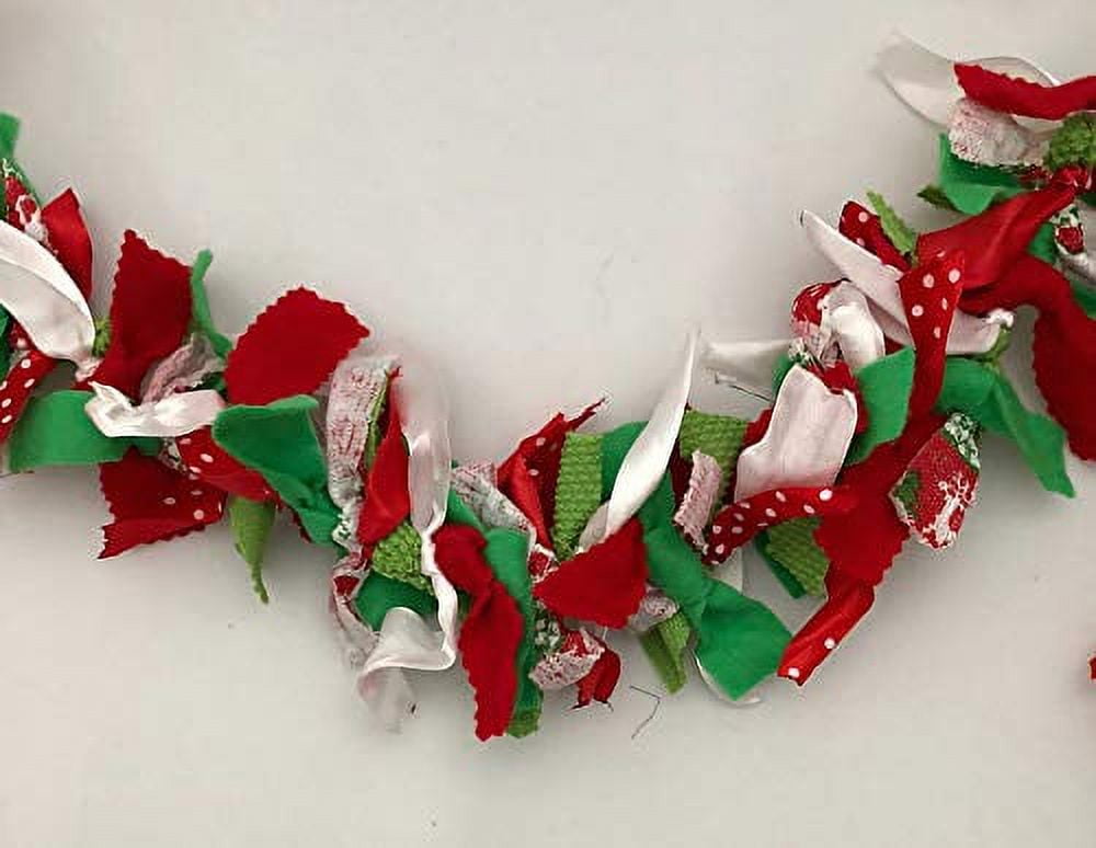 Green Rag Red Rag Darice Decor - Red Green White Fabric Rag Garland 6 feet - Walmart.com