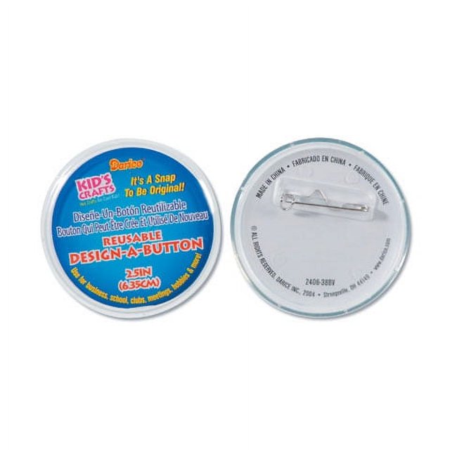 Darice Design a Button Clear Plastic Buttons, 2.5 inches, 12 Pieces