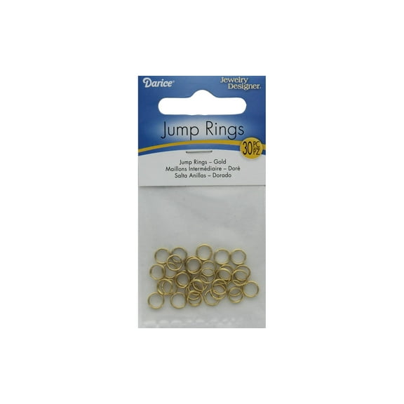 Darice Double Ring 6mm Plated Brass Gold 30pc