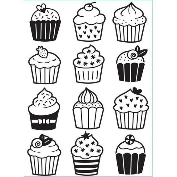 Darice EB12-32587 4.25 x 5.75 in. Cupcakes Embossing Folder