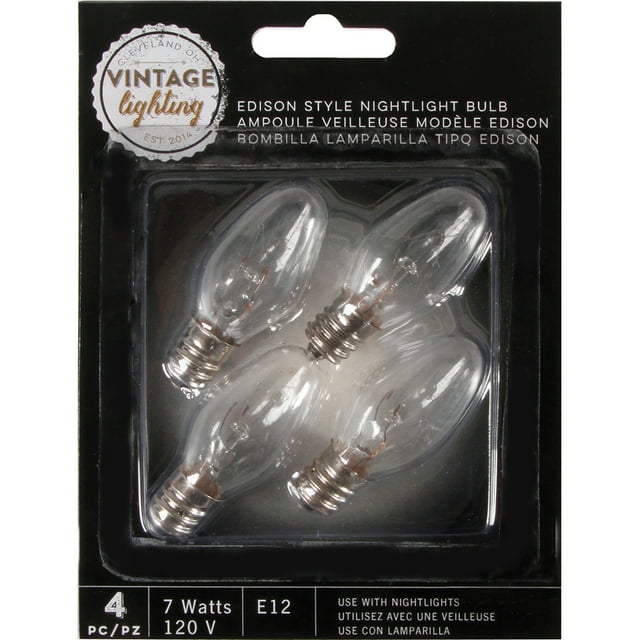 Darice Edison Style Night Light Bulbs 7 Watts