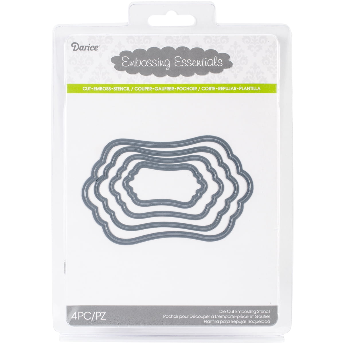 Darice Embossing Essentials DiesNesting Curved Rectangles 4/Pkg, Pk 1