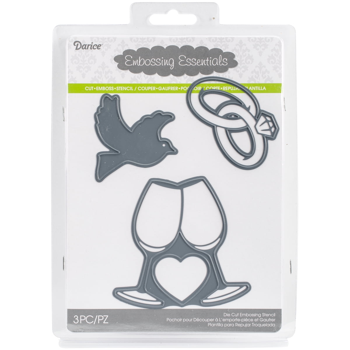 Darice Embossing Essentials Dies Wedding Dove Rings