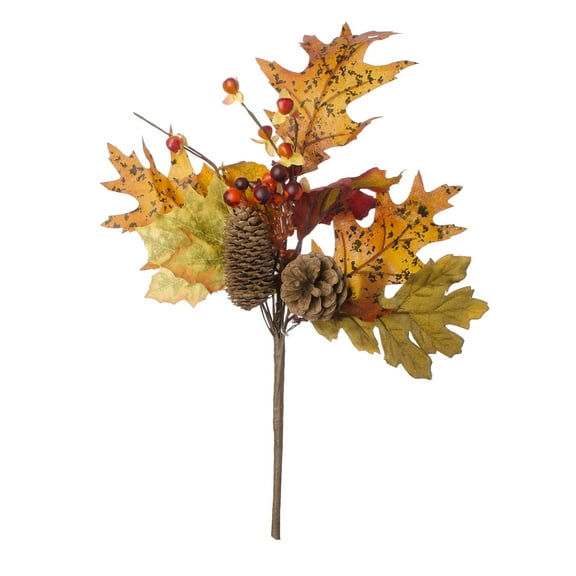 Darice Fall Floral Artificial Fall Pick with Pine Cones and Berries Fall Colors 14 inches