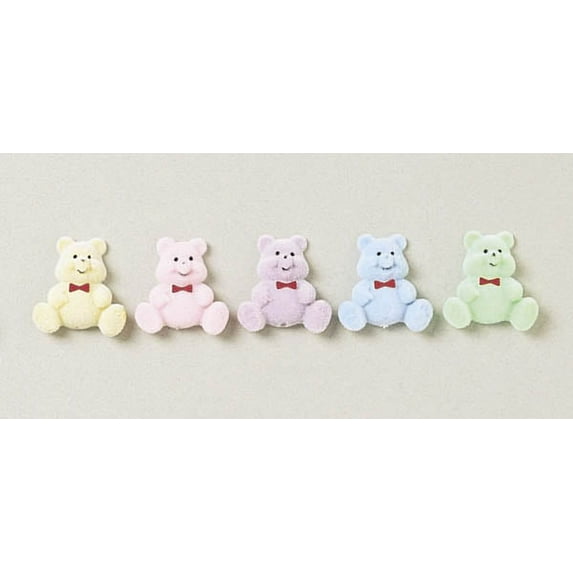 Darice Flocked Bear Pastel Colors 1.5 inches