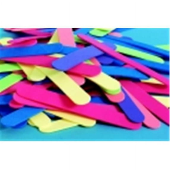 Darice Foam Craft Stick - 6 L x 0. 75 W inch - Assorted Color, Pack 124