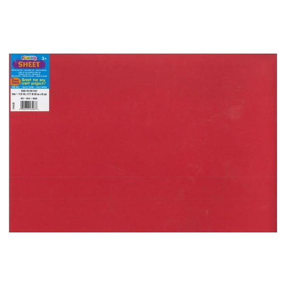 Darice Foamies Sheet 12x18 2mm Red (pack of 10)