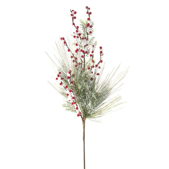 Darice Frosted Pine Spray with Berries - 7 x 28 inches