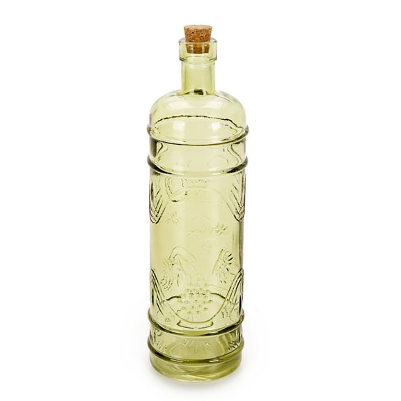 Darice Glass Bottles Assorted Vintage Blue With Cork 6.5 Inches High, 1 Pack of 3 Pieces