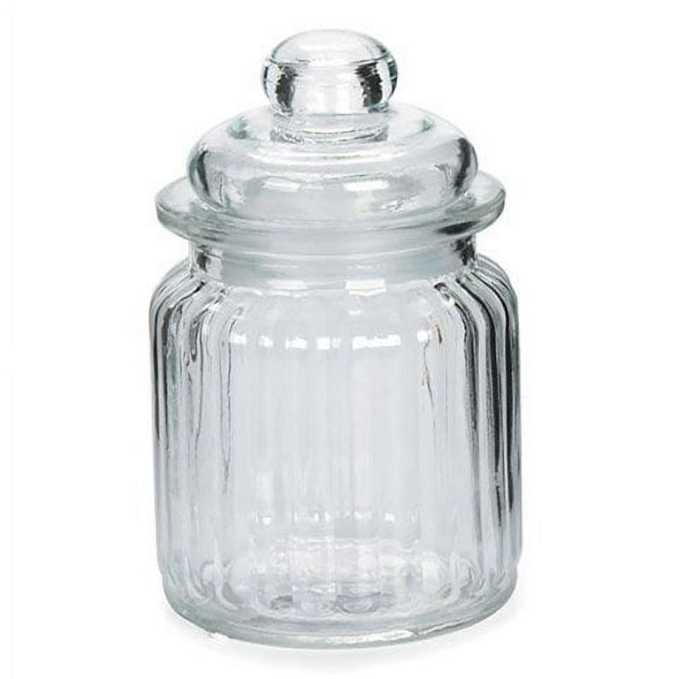 Topnotch Outlet Glass Jars with Lids - Glass Container (2 Pack) Keep Your Contents Fresh with This Rounded Ribbed 24 oz Jar - Glass Storage