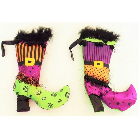 Darice Halloween Decor - Fabric Wreath Witch Boot 12" 2pc. #3113-315