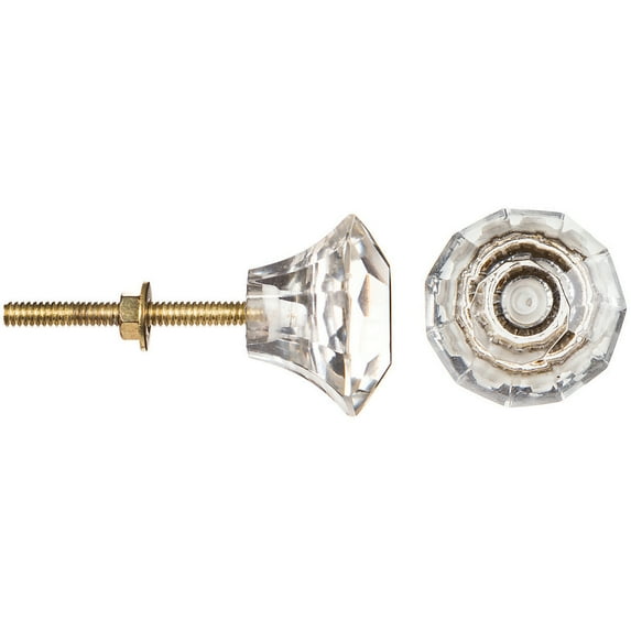 Darice Heritage Hardware Hexa Clear Glass Knob, 1 Each