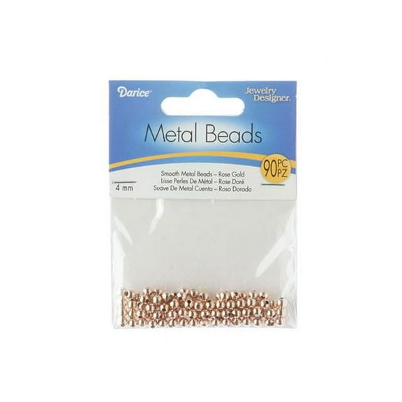 Darice JD Bead 4mm Smooth Rose Gold 90pc