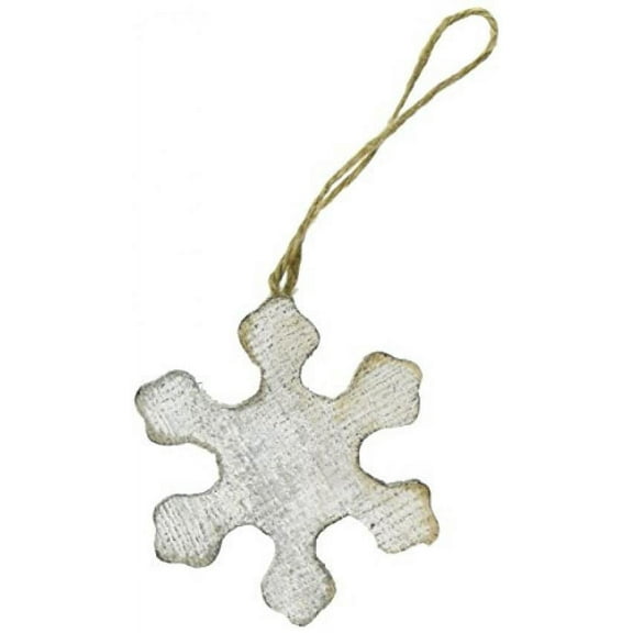 Darice Metal Decor Small Snowflake Decorations Antique Look White 3.75 x 4.25 x 0.375in