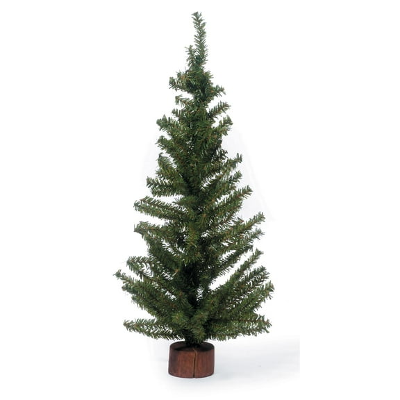Darice Mini Canadian Pine Tree with Wood Look Base, 24 inches
