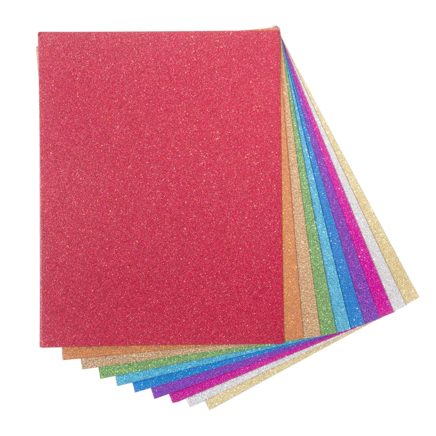 Darice Multicolor Glitter Cardstock Value Pack, 8.5 x 11 Inches, 40