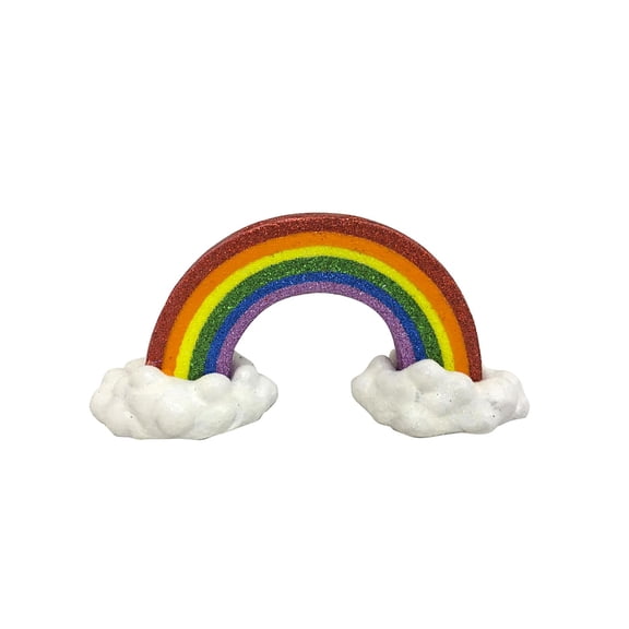 Darice Multicolor Mini Fairy Garden Rainbow with Clouds Figurine, 4.5 Inches