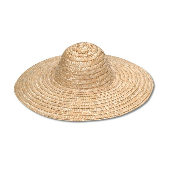Darice Natural Round Crown Top Woven Hat, 18 Inches