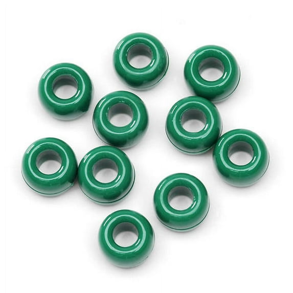 Darice Opaque Green Plastic Pony Beads, 9mm, 1000 Pieces