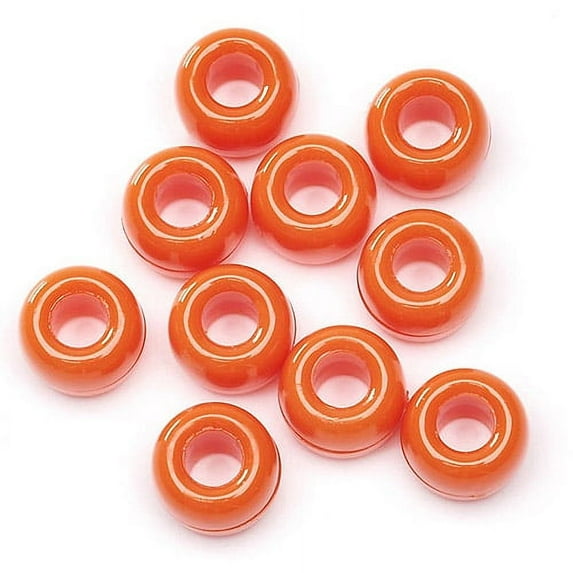 Darice Opaque Orange Plastic Pony Beads, 9mm, 720 Pieces