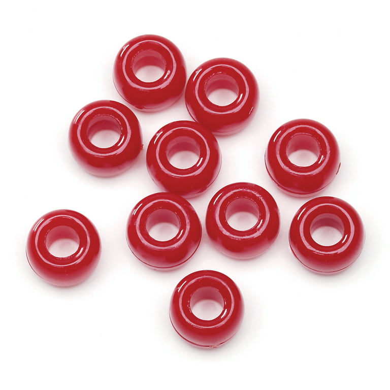 Darice Opaque Pony Beads Red 6mm x 9mm