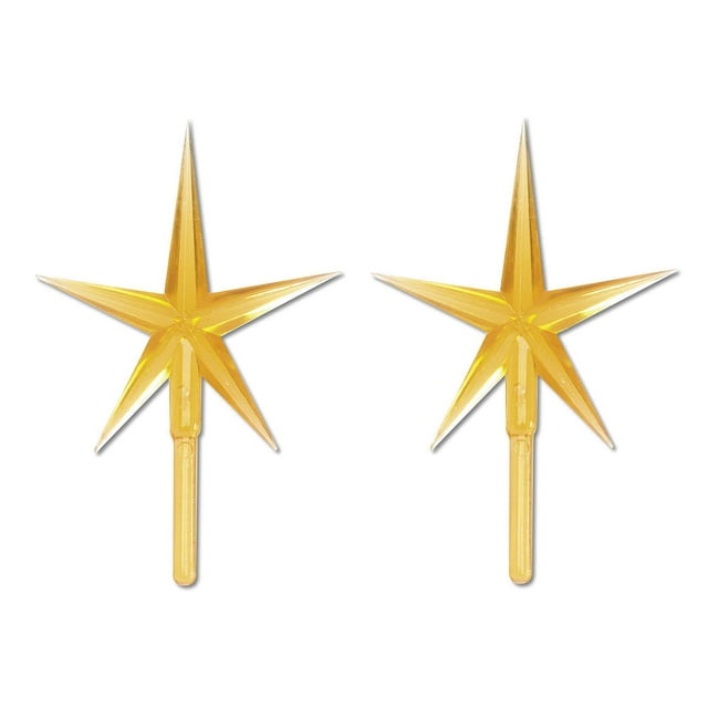 Darice P0681 2-Piece Ceramic Tree Star Ornament, Gold