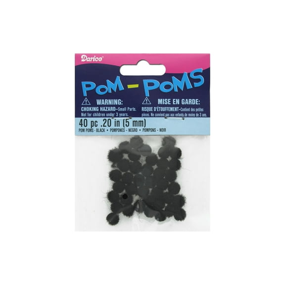 Darice Pom Pom 5mm Black 40pc